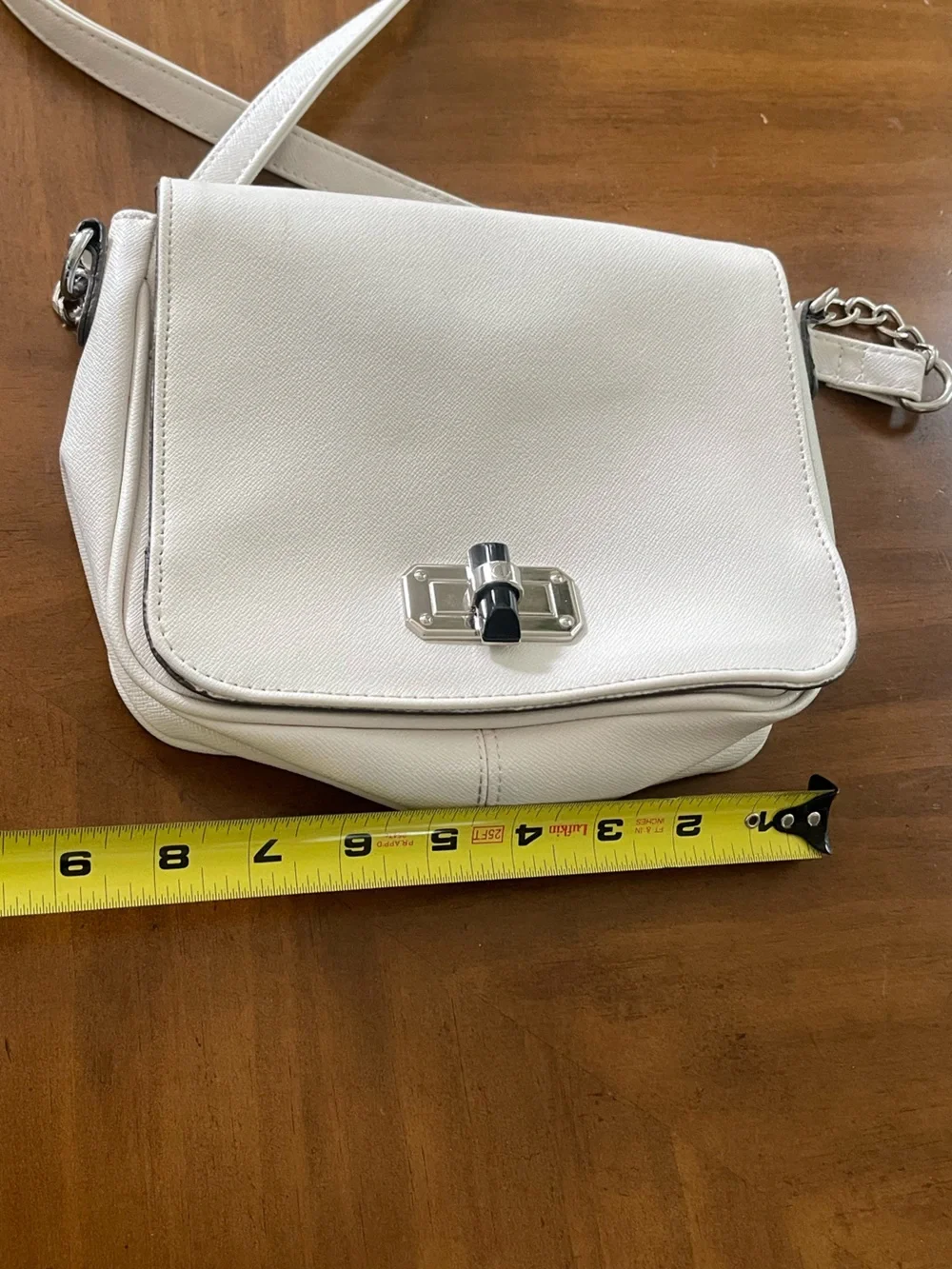 Women's White Crossbody Shoulder Bag - Sleek Minimal Design
